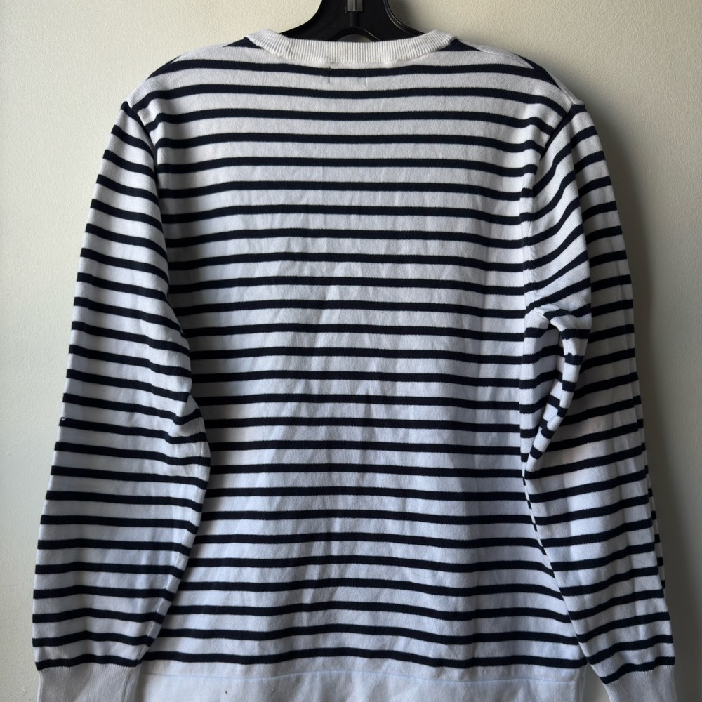 J. Crew Women's Crewneck Sweater - Black and White Stripes - Picture 4 of 12